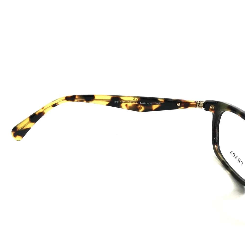 Prada Eyeglasses Frames VPR15P NAI-1O1 Top Black Medium Havana Cat Eye 53-16-135